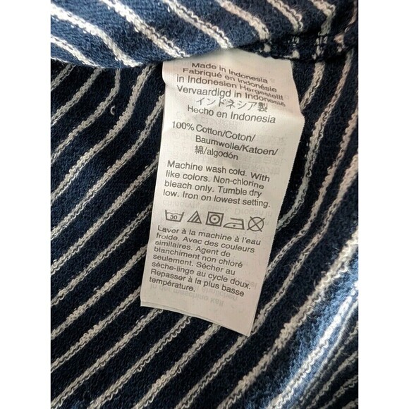 NWT Madewell Nordstrom Navy White Stripe Puff Sleeve Top Small - Picture 7 of 9